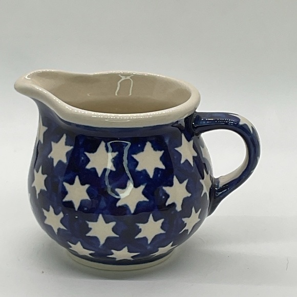 Boleslawiec Other - Boleslawiec Blue and White Star Pattern Ceramic Small Pitcher